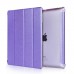 iPad 2 3 4 - Shiny Silk Pattern PU Flip Cover Stand Protective Tablet Cover Case Support Sleep Wake Function - Purple